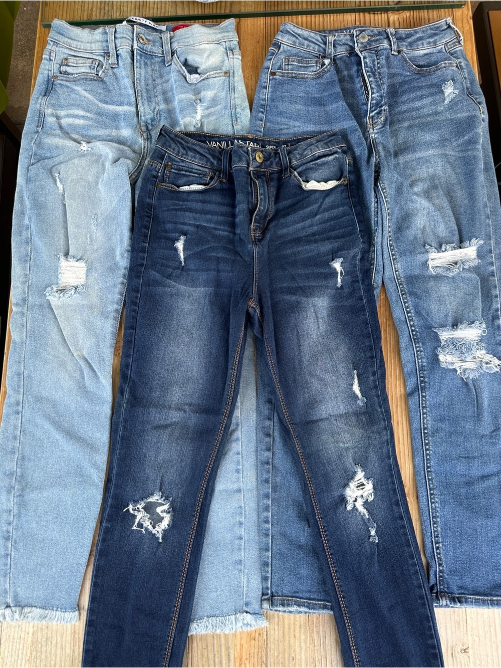 Vanilla Star Skinny Jeans Trio - Light Blue, Medium Blue, Dark Blue Bundle of 3